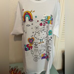 Peace Graphic Tee with Colorful Print